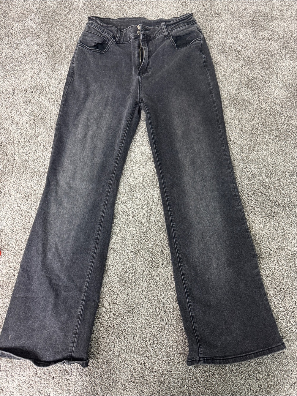 Women's Charcoal Gray Straight-Leg Jeans